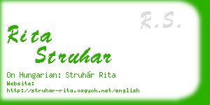rita struhar business card